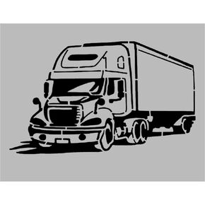 Semi-Truck Trucker Reusable Stencil (8.5" x 11" Sheet) for Painting on Walls, Wood, Arts and Crafts (My Custom Stencils)
