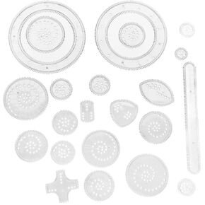 Ciieeo 1 Set 22pcs Graphic Drawing Template Drawing Ruler Drafting Circle Ruler Drawing Mandala Drawing Tool DIY Drawing Tool French Curve Stencil Drawing Toys Spiral White France Child