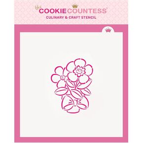 The Cookie Countess Spring Flower Pot PYO Stencil