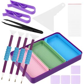 SHINEOFI 56PCS DIY Diamond Art Tray Set, Multi-Color Plastic Funnel Plates for Diamond Dotting Accessories, Crafts Sorting Tools for Adults and Beginners