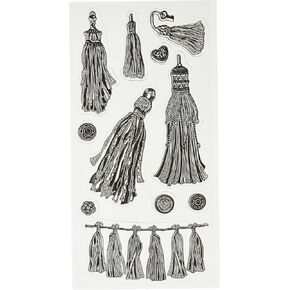 Inkadinkado Tassels Clear Stamps Sheet, 4" by 8"