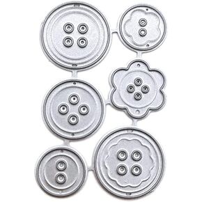 Silver Button Metal Cutting Die Cuts Embossing Paper Card Craft Tag Design Scrapbooking for DIY Handicrafts Metal Template Molds, Die-Cutting and Embossing, Scrapbooking Die-Cuts