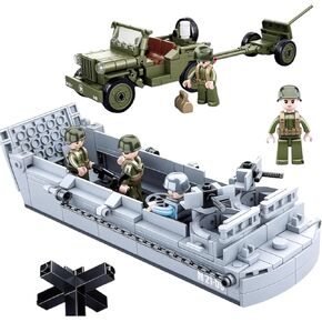 General Jim's WW2 Military Landing Craft Higgins Boat and Vehicle Building Block Set – 325 Pieces Compatible with All Major Brands for History Enthusiasts