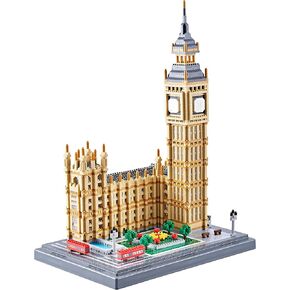 Micro Building Blocks - Big Ben London Famous Architecture Model, 6473 Pieces, Advanced DIY Puzzle for Adults & Teens 14+, Collectible Display Set, Creative Gift Idea