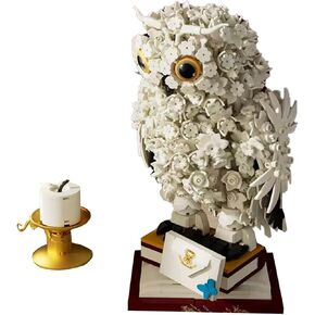 Animal Magic Owl Flower Building Blocks Set，Suitable for Adults who Enjoy Creative Hobbies Flower & Animal Collectible Table Art Set（1239Pieces） Interesting Gift for Building Block Enthusiasts