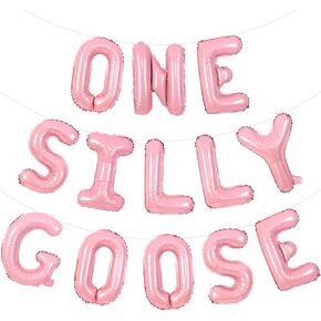 Goose 1st Birthday Party Decor One Silly Goose Birthday Decor One Silly Geese Balloon Banner Our Little Geese is Turning One Farm Animal Themed Party Decor for Boy Girl Beige Funny 1st Bday