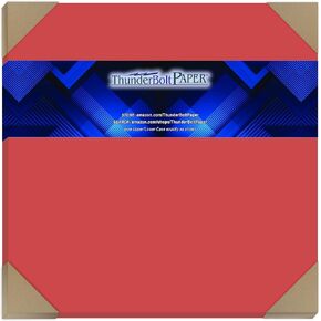 25 Apple Red Color 65lb Cover | Card Paper - 12" X 18" (12X18 Inches) Large | Poster Size - 65 lb/pound Light Weight Cardstock - Quality Printable Smooth Surface for Colorful Results