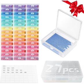 27pcs Diamond Painting Storage Containers Trays, Diamond Art Accessories Diamond Painting Trays with Lids, 2-in-1 Storage and Diamond Art Trays, Bead Storage & Line-Up, Box Package