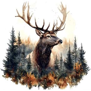 Stalente Diamond Painting Kits for Adults Deer, 5D DIY Diamond Art Kits for Beginners Round Full Drill Diamond Painting for Home Wall Decoration Gift 12×12inch, Animal