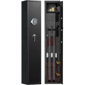 AOBABO 8-Rifle Gun Safe with Quick Access Keypad Lock, Security Cabinet Long Safes Gun Cabinet for Shotguns with Pistol Pocket