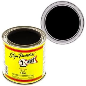 ONE SHOT/A.S.E.T. KUSTOM 199L4 LETTERING ENAMEL LETTERING BLACK 4OZ