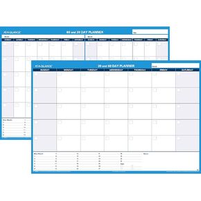 AT-A-GLANCE PM33328 30/60-Day Undated Horizontal Erasable Wall Planner, 48 x 32, White/Blue,