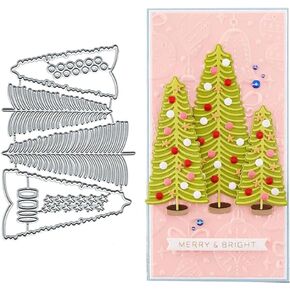 Christmas Trees Dies Metal Die Cuts, Christmas Trees Cutting Dies Cut Stencils for DIY Scrapbooking Cards Photo Album Decorative Embossing Paper Dies for Scrapbooking Card Making