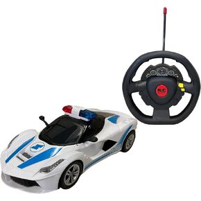 Kids Remote Control Police Car for Kids, RC Patrol Toy Car with Lights and Sirens for Boys; High Speed Remote Control cop car Racer, Police Car Toy Gift for Toddlers 3+ (Blue)