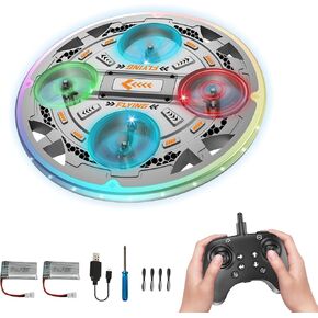 RC UFO Airplane for Kids and Beginners, 2.4GHz Drone Remote Control UFO Plane with 360° Flip, Auto Hovering and 2 Batteries (Blue)