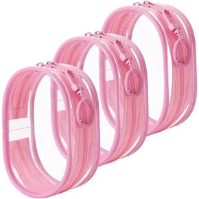 Clear Keychain Bag for 4.1'' Tall Dolls, Hanging Protective Display Case, Portable Travel Storage Bag-White 3 Pack