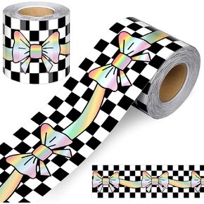 65 Feet Composition Bulletin Board Borders Pastel Bow Border Trims Decoration for Classroom Borders Wavy Rolled Trim DIY Decoration