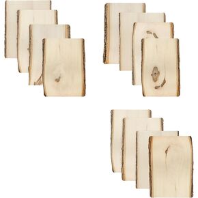 Foggy Bottom Woodworks Rustic Basswood Live Edge Plank, 0.69 X 7 to 9" Wide x 11", 12-Pack