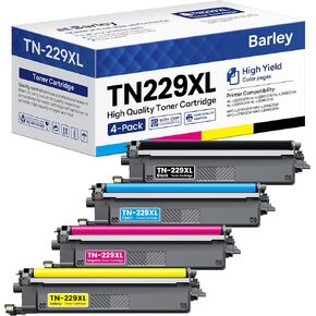 TN229XL TN229 Toner Cartridges 4 Pack High Yield Compatible TN229XL TN229 Replacement for Brother TN229XL TN-229XL TN229 XL HL-L3220CDW MFC-L3765CDW MFC-L3780CDW Printer.