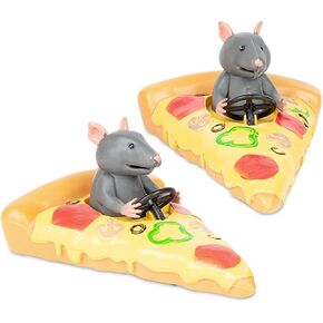 Archie McPhee Rat Racers - Set of 2 Pull Back Toy Racers for Kids (3+), Soft Vinyl and Plastic Cartoon Cars, Fun and Interactive Play