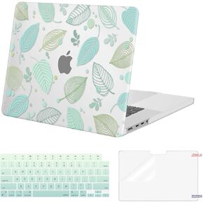 MOSISO Compatible with MacBook Pro 16 inch Case 2025 2024 2023 2022 2021 M4 M3 M2 M1 A3403 A3186 A2991 A2780 A2485 Pro Max Chip, Plastic Hard Case & Keyboard Cover & Screen Protector, Painted Leaves
