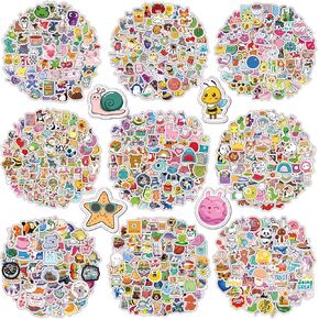 300pcs Random Cute Stickers for Kids, Water Bottle Stickers for Adults, Waterproof Sticker Bulk Decals Pack for Teens, Boys, Girls, Teachers