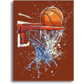 Yomiie 5D Diamond Art Kits for Adults, Basketball Diamond Painting Art Dunking DIY Full Round Drill Kits, Embroidery Rhinestone Diamond Crystal Craft Canvas Home Wall Decor 12x16 inch