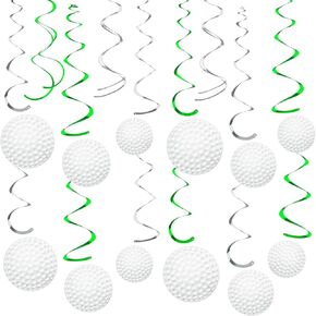 54Pcs Golf Hanging Swirls Party Decorations Golf Theme Birthday Party Decorations Supplies Golf Cutouts Foil Streamers Wall Ceiling Hanging Decor for Kids Boys Men
