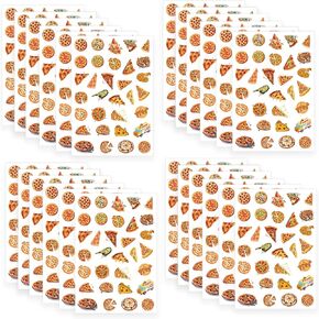 768PCS Pizza Themed Paper Stickers，Food/Pizza Party Favors Decorations Supplies Goodie Bag Stuffers Favors Prize Motivational Sticker(24 Sheets)