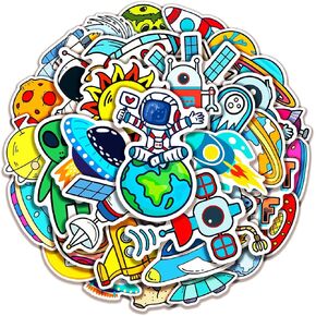 100 Pack Space Stickers, Outer Space Planet Solar System Party Favors, Birthday Decorations