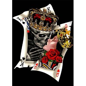 DIY 5D Diamond Painting Skull Packs by Number Kits Full Drills for Adults, Cross Stitch Crystal Rhinestone Embroidery Pictures Arts Craft for Home Wall Decor Gift.(A-H-30X40)