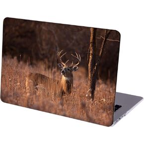 Compatible with MacBook Air 13 inch Retina Display with Touch ID, Hard Protective Shell with Keyboard Cover ( M1 A2337 A2179 A1932, 2018 2019 2020 Release) - White-Tailed Deer in Wild-01