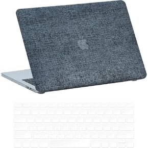 Compatible with 2016-22 MacBook Pro13 A1706/A1989/A2159 /A2251/2289/2338 Knitted Denim Fabric Plastic Laptop Hard Shell with Keyboard Cover (2016-22 Pro13 A1706/A1989/A2159 /A2251/2289/2338)