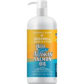 Wild Alaskan Dog Food Supplement, Salmon Oil, Omega-3, 32-Ounce Plastic Jar