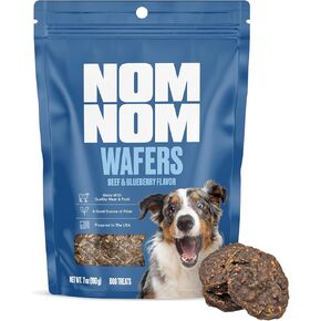 Nom Nom Beef & Blueberry Flavored Treats - Dog Snacks for Training, Rewards, and Mealtime Toppers - No Artificial Flavors or Colors - Prepared in The USA for Dogs 7oz