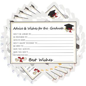 Graduation Party Advice Cards for Graduate Class of 2025, 50 Pcs 4x6" Graduation Cards Congrats Grad Party Supplies for College, Senior, High School Grad Decorations Game Activity Favors