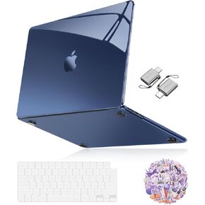 MOSISO Compatible with MacBook Air 15 inch Case 2025 2024 2023 Release M4 A3241 M3 A3114 M2 A2941, Surpass Natural Beauty Plastic Hard Shell Case&Keyboard Cover&Laptop Decals&Type C, Crystal Clear