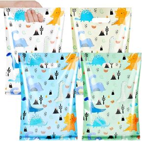 PintreeLand 32PCS Dinosaur Party Favor Bags, Goodie Gift Candy Treat Bags with Handle for Birthday Dino Theme Party Supplies