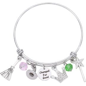 Witch Friendship Bracelets Inspired Matching Bracelets for Fans Elphaba Glinda Gift Crown Good Bad Witch BFF Bracelet for Women Cosplay Costume Jewelry Accessories