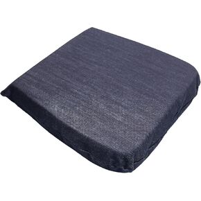 Organic Seat Cushion - 2" Firm Latex with Dark Blue Cotton Cover - GOLS/GOTS Certified - Back Tailbone Pressure Relief Support, Office Chair, Gym Bleacher Seats, Car