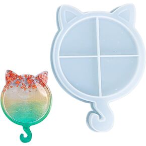 Christmas Cat Tray Silicone Mold 1Pcs Resin Tray Molds Silicone Epoxy Resin Molds Coasters Cat Elk Mold Handmade DIY Making for Birthday Gift Home Decorations