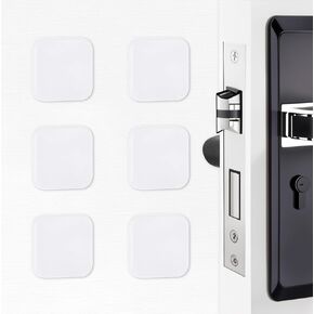 6 Pack Home Wall & Door Handle Stopper, Silicone Self-Adhesive Doorknob Door Handle Bumper Silencer Soft Washable Reusable Silicone Crash Pad for Home Office Walls(White)