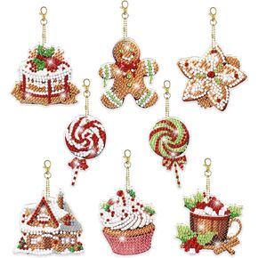 DIY Diamond Art Painting Keychain Ornament Diamond Easter Handmade Keychains Hanging Pendant Double Sided Spot Drill