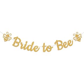 Bride to Bee Banner, Bee Bridal Shower Banner, Bee Themed Shower/Bee Bridal Shower/Bachelorette Party Decorations Gold Glitter