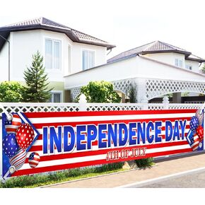 YQUQWN 4th of July Banner - 120 x 20 Inch, Independence Day Decorations, Patriotic Hanging Decor