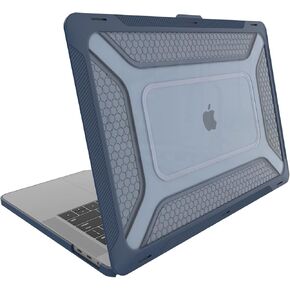 Punkcase for MacBook Air 13 Case Hard Shell Cover | Clear Military Heavy Duty Rugged Sleeve with Kickstand | Ultimate Protection for MacBook Air 13" Models (2022 2021 2020 2019 2018 Release) [Black]