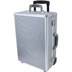 NC400 Aluminum Carry On Size Padded Laptop Case - Silver Stripe NC-400SS