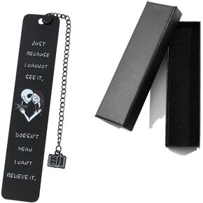 Anime Style Fantasy Horror Bookmark - Jack, Sally, Mr. Boogie, Santa Claus Bookmarks,Halloween Book Accessories for Movie Fans and Book Lovers (Vintage Jack & Sally)