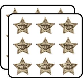 Sheriff Police Pattern Star Emblem Sign 2" 18 Pack Planner Calender Scrapbooking Crafting Stickers