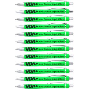 ExpressDesigns™ - Your Name or Imprint on our Custom Printed Addison Ballpoint Pen - Rubber Grip For Writing Comfort And Control, black ink, medium point - 12 Pack (Assorted)